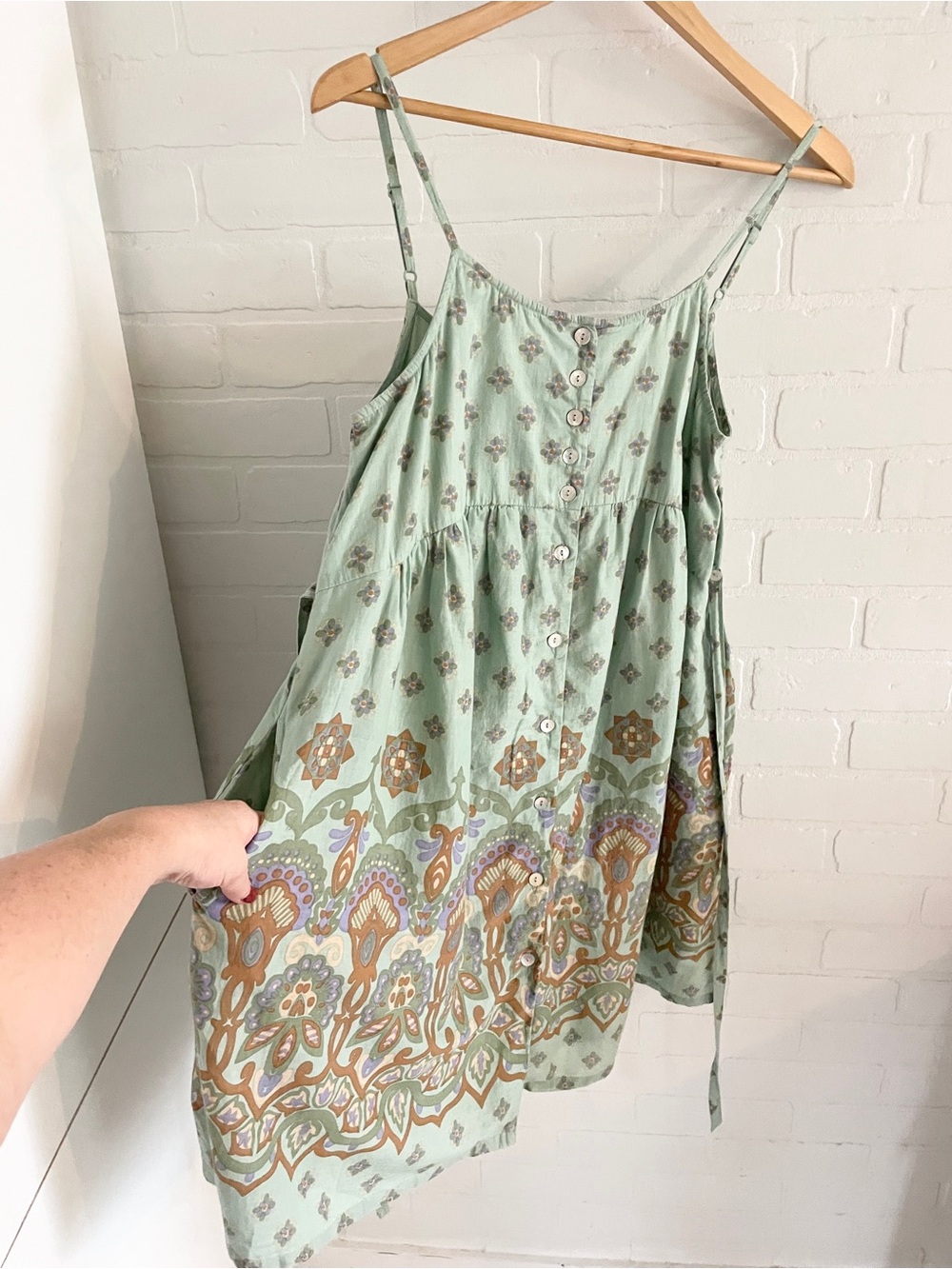 April Cornell Cotton Floral Paisley Print Mini Dress Babydoll Size S